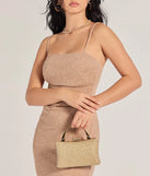 The Glitz And Glam Rhinestone Clutch in gold brings sleek style to any graduation outfit, from cap and gown to after-party.
