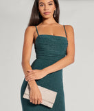 Graceful Luxe Rhinestone And Faux Pearl Clutch