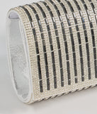 Lavishly Chic Rhinestone Baguette Foldover Clutch, a trendy silver addition to women's going-out outfits, is ideal for Christmas party outfits, chic NYE attire, or winter night-out looks that keep you on-trend!