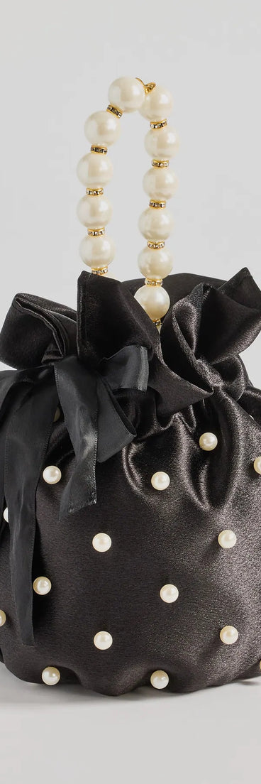 Lady Luxe Faux Pearl Pouch Handbag