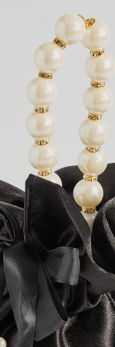 Lady Luxe Faux Pearl Pouch Handbag