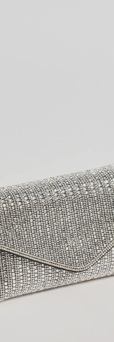 Sparkle And Shine Rhinestone Envelope Clutch