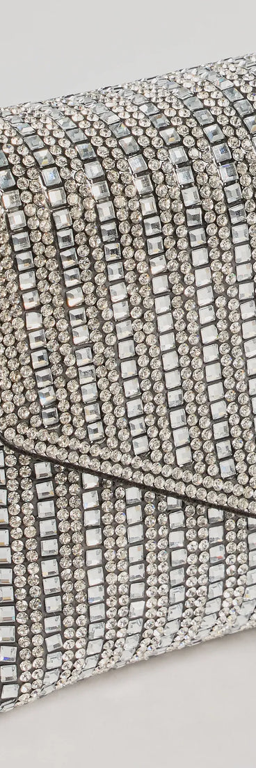 Sparkle And Shine Rhinestone Envelope Clutch