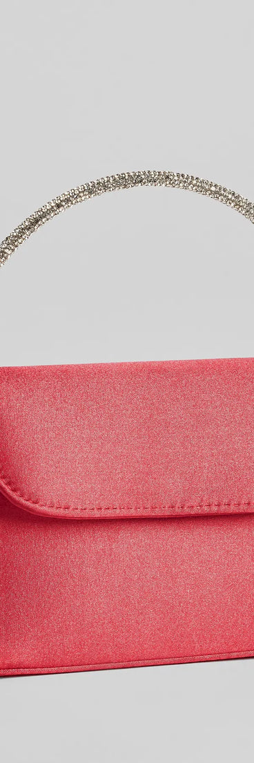 Style your vibe in seconds with the Stylish Endeavor Rhinestone Top Handle Handbag in red, a fashion accessories essential that completes any outfit with ease.