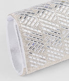 The Glam Soiree Rhinestone Baguette Clutch in silver brings sleek style to any graduation outfit, from cap and gown to after-party.