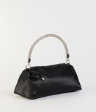 Petite Luxe Rhinestone Handle Satin Bag