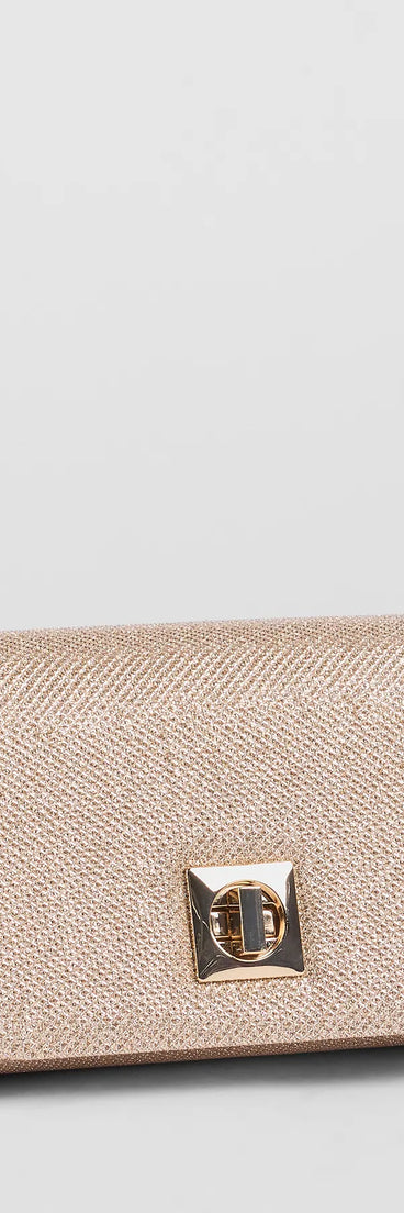 Here For The Party Metallic Crossbody Clutch