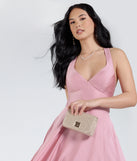Here For The Party Metallic Crossbody Clutch