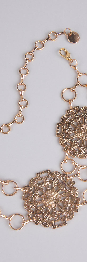 Get inspired with the Mystical Charmer Concho Chain Belt, a feed-worthy gold piece that’s part of Windsor's updated and curated women’s clothing edit packed with must-have fall outfit ideas.