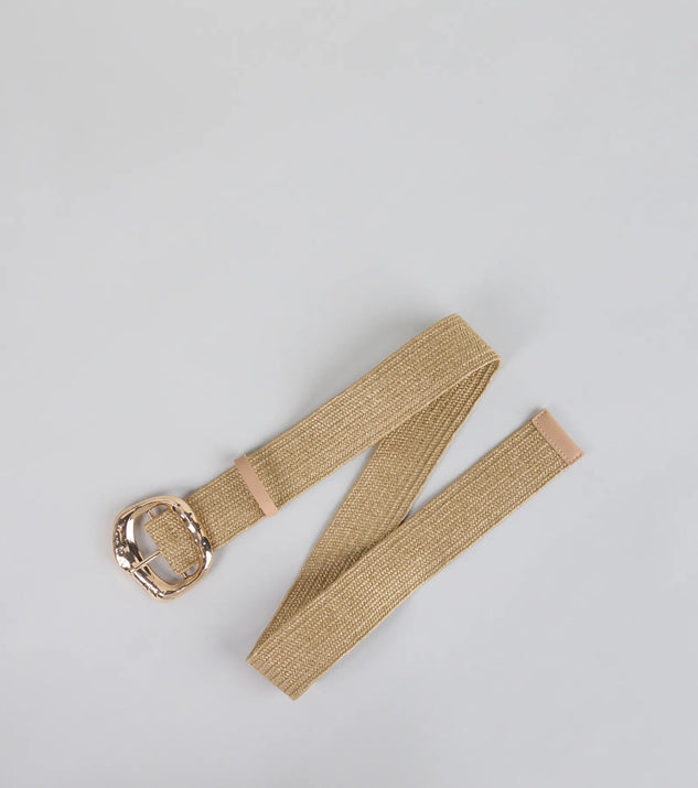 Serving Summer Raffia Stretch Belt