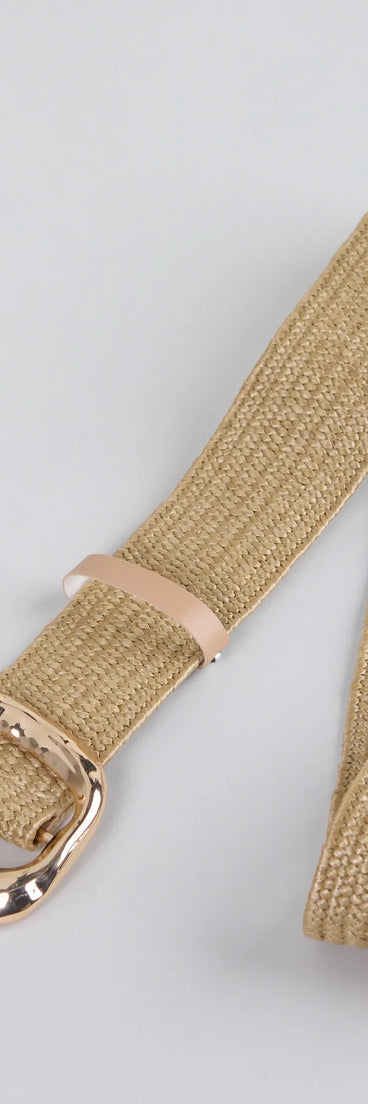 Serving Summer Raffia Stretch Belt