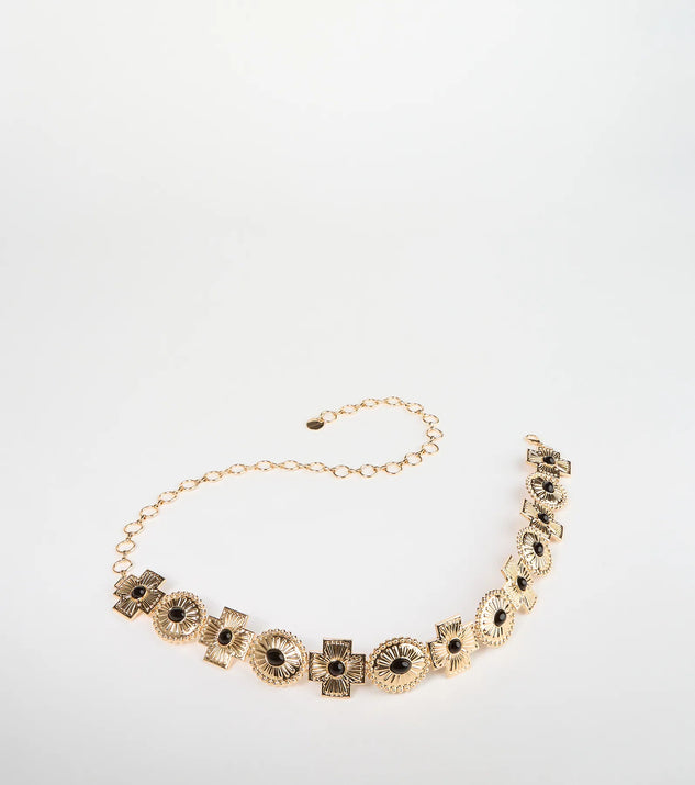 Boho Sleek Cross Concho Chain Belt