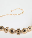 Boho Sleek Cross Concho Chain Belt
