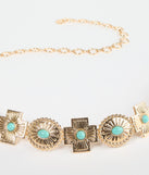 Boho Sleek Cross Concho Chain Belt