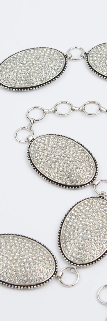 Glam Out West Rhinestone Concho Chain Belt