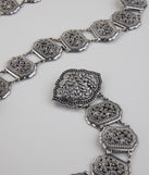 Floral Etched Western Chain Belt