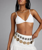 Floral Etched Western Chain Belt
