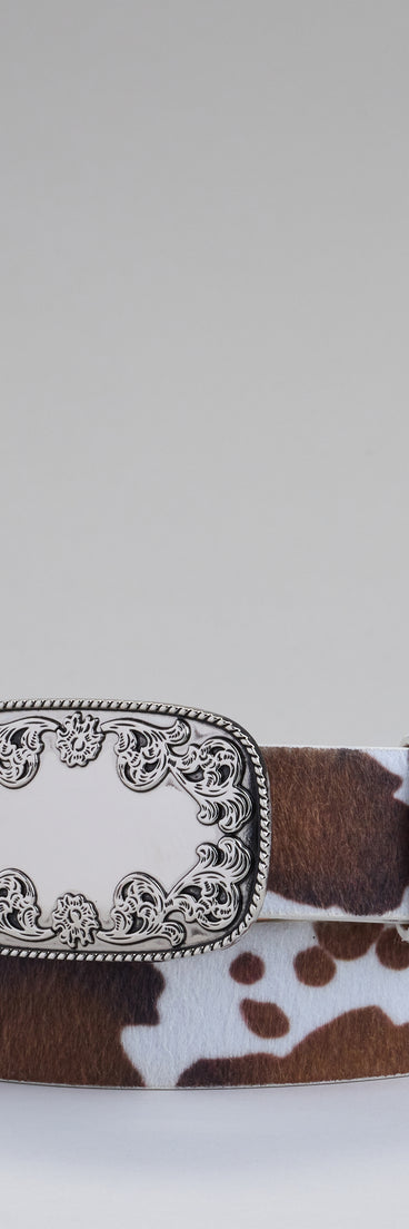 Moo Mood Cow Print Belt