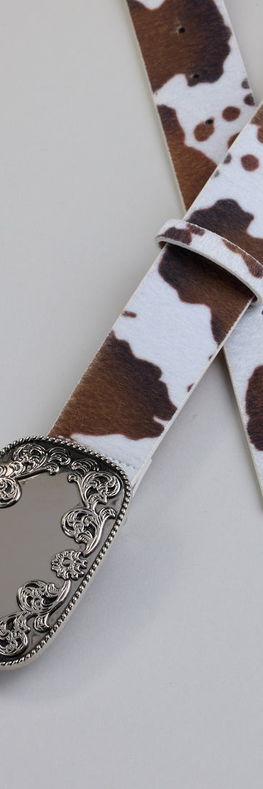 Moo Mood Cow Print Belt