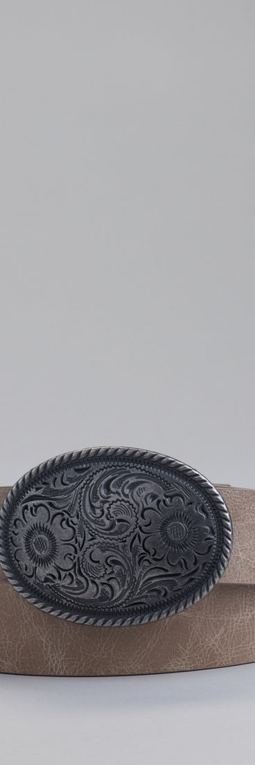 Style your vibe in seconds with the Western Floral Buckle Belt, a fashion accessories essential that completes any outfit with ease.