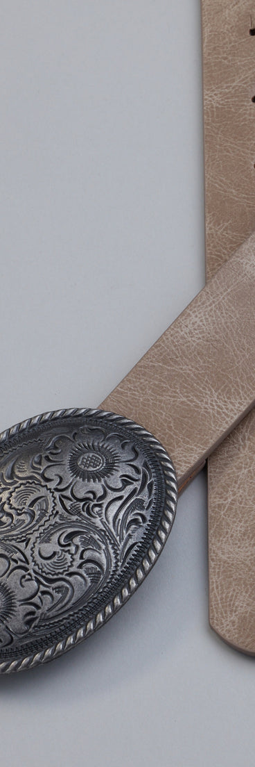 Style your vibe in seconds with the Western Floral Buckle Belt, a fashion accessories essential that completes any outfit with ease.