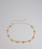 Opulent Touch Faux Pearl Metallic Belt
