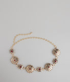Western Bloom Stone Concho Chain Belt