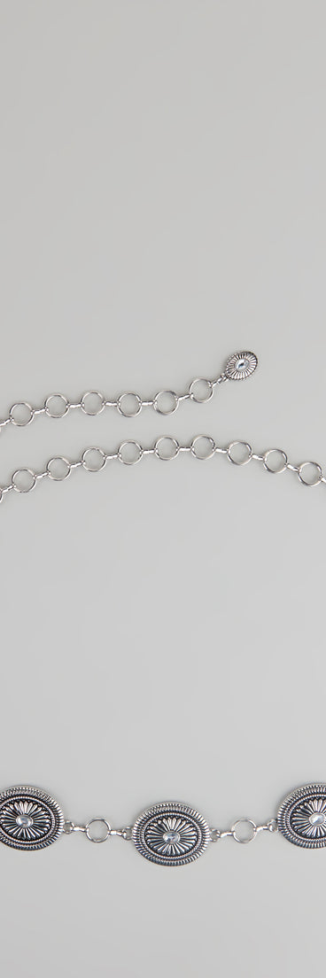 Saddle Chic Oval Concho Chain Belt