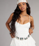 Western Flair Stone Concho Chain Belt