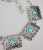 Western Flair Stone Concho Chain Belt