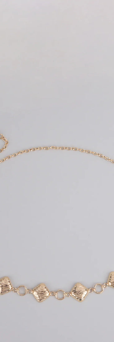 Square Up Textured Chain Belt