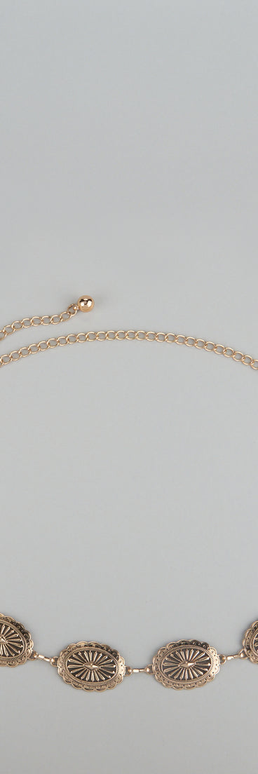 Style your vibe in seconds with the Desert Dreamer Oval Link Belt, a fashion accessories essential that completes any outfit with ease.