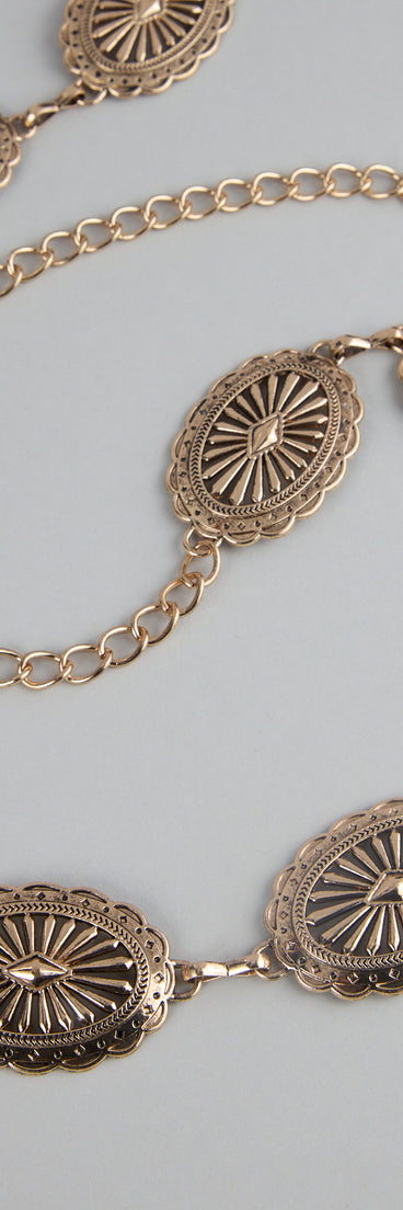 Style your vibe in seconds with the Desert Dreamer Oval Link Belt, a fashion accessories essential that completes any outfit with ease.
