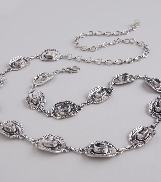 Shop Windsor Boot It Up Cowboy Hat Chain Belt Online – Trendy & Affordable Fashion - Image 2