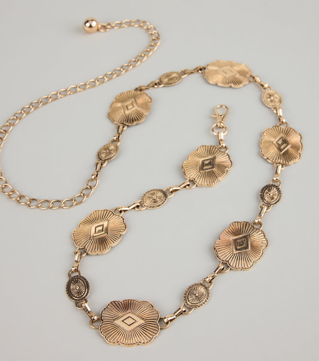 Cowgirl Core Concho Chain Belt & Windsor