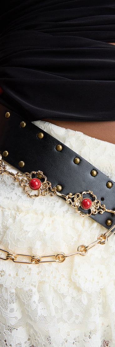 Pretty Please Dainty Stone Chain Belt