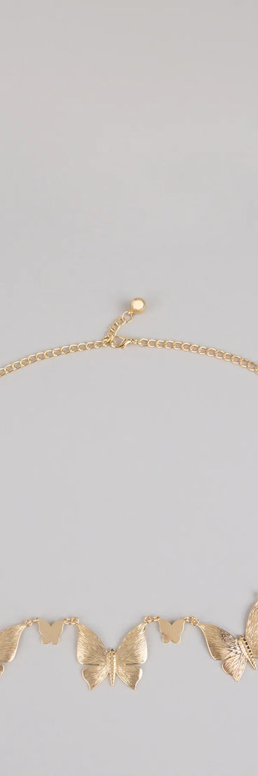 Style your vibe in seconds with the Chic Daydream Butterfly Chain Belt in gold, a fashion accessories essential that completes any outfit with ease.