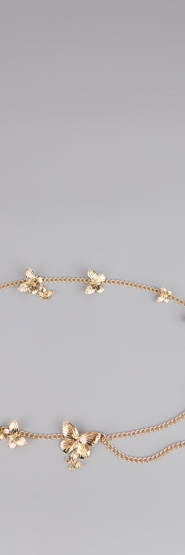 Style your vibe in seconds with the Flutter Kiss Butterfly Chain Belt, a fashion accessories essential that completes any outfit with ease.
