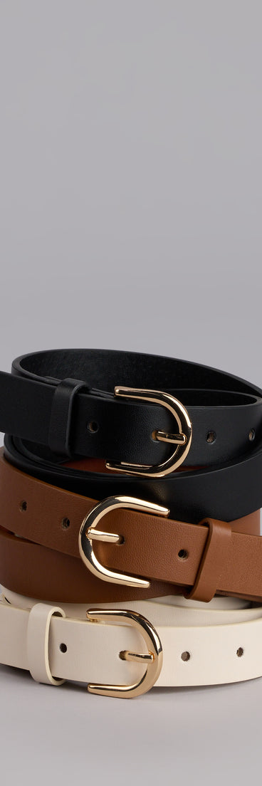 Style your vibe in seconds with the Everyday Essential Faux Leather Belt Set, a fashion accessories essential that completes any outfit with ease.