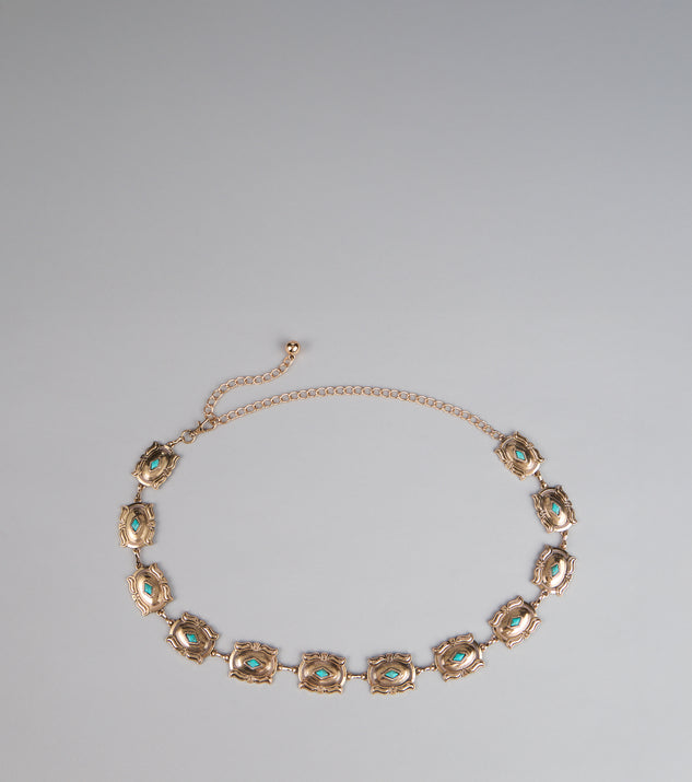 Western Spirit Stone Medallion Chain Belt