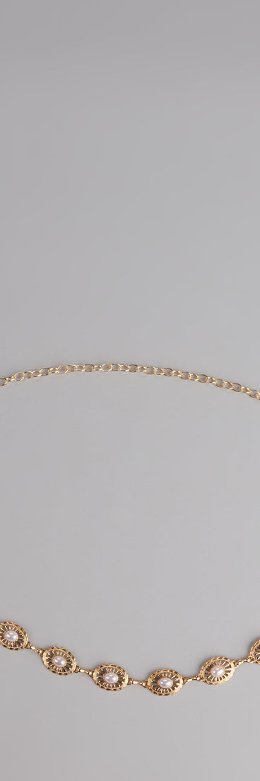 Vintage Charm Pearl Chain Belt