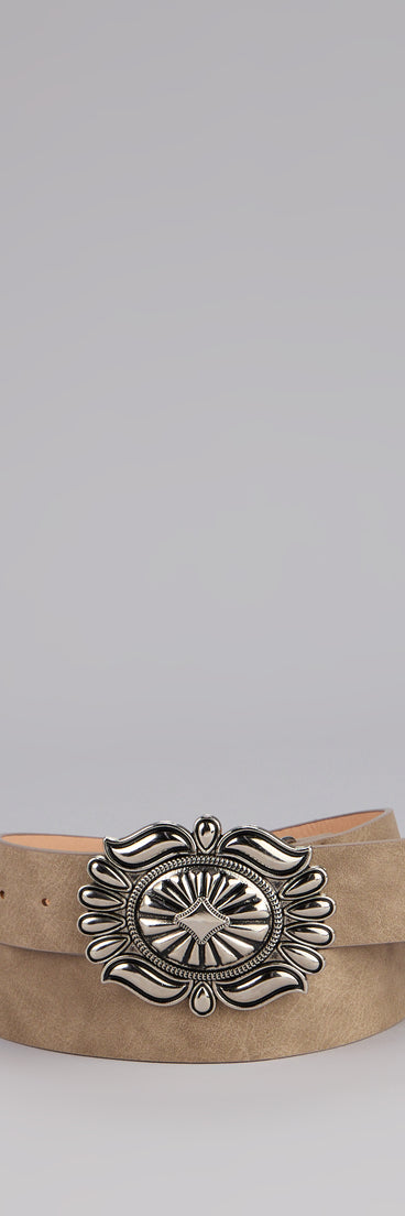 Style your vibe in seconds with the Trail Chic Faux Leather Belt in taupe, a fashion accessories essential that completes any outfit with ease.