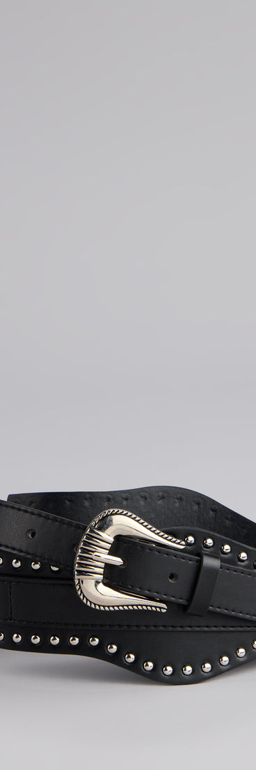 Wild Edge Studded Faux Leather Belt