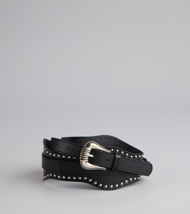 Wild Edge Studded Faux Leather Belt