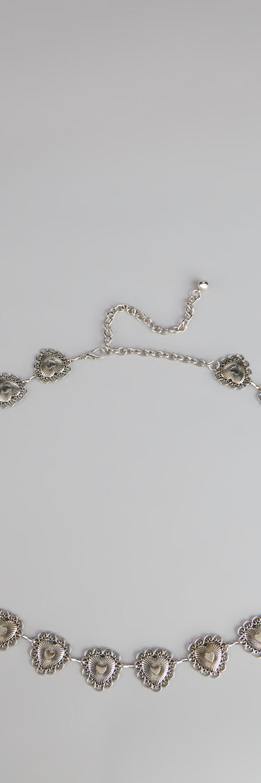 Style your vibe in seconds with the Edgy Charm Heart Chain Belt, a fashion accessories essential that completes any outfit with ease.