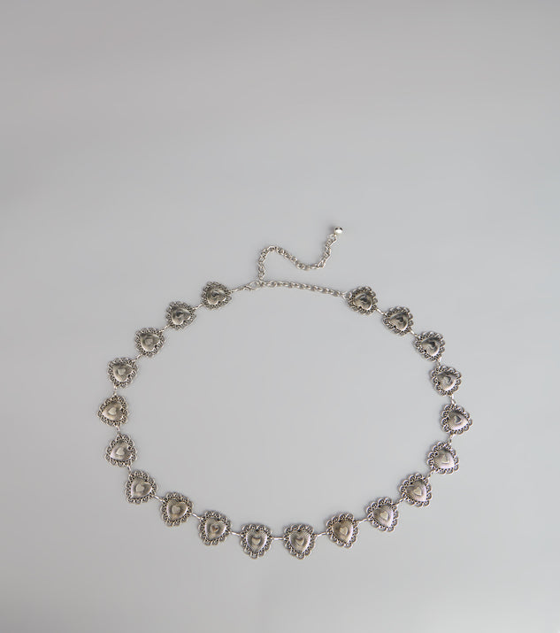 Edgy Charm Heart Chain Belt