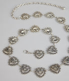 Edgy Charm Heart Chain Belt