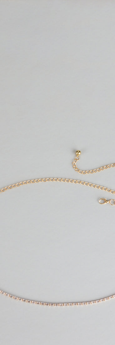 Soft Shine Dainty Rhinestone Chain Belt