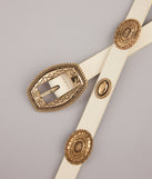 Western Charm Concho Faux Leather Belt