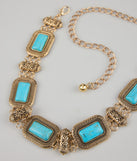 Boho Glow Turquoise Stone Chain Belt